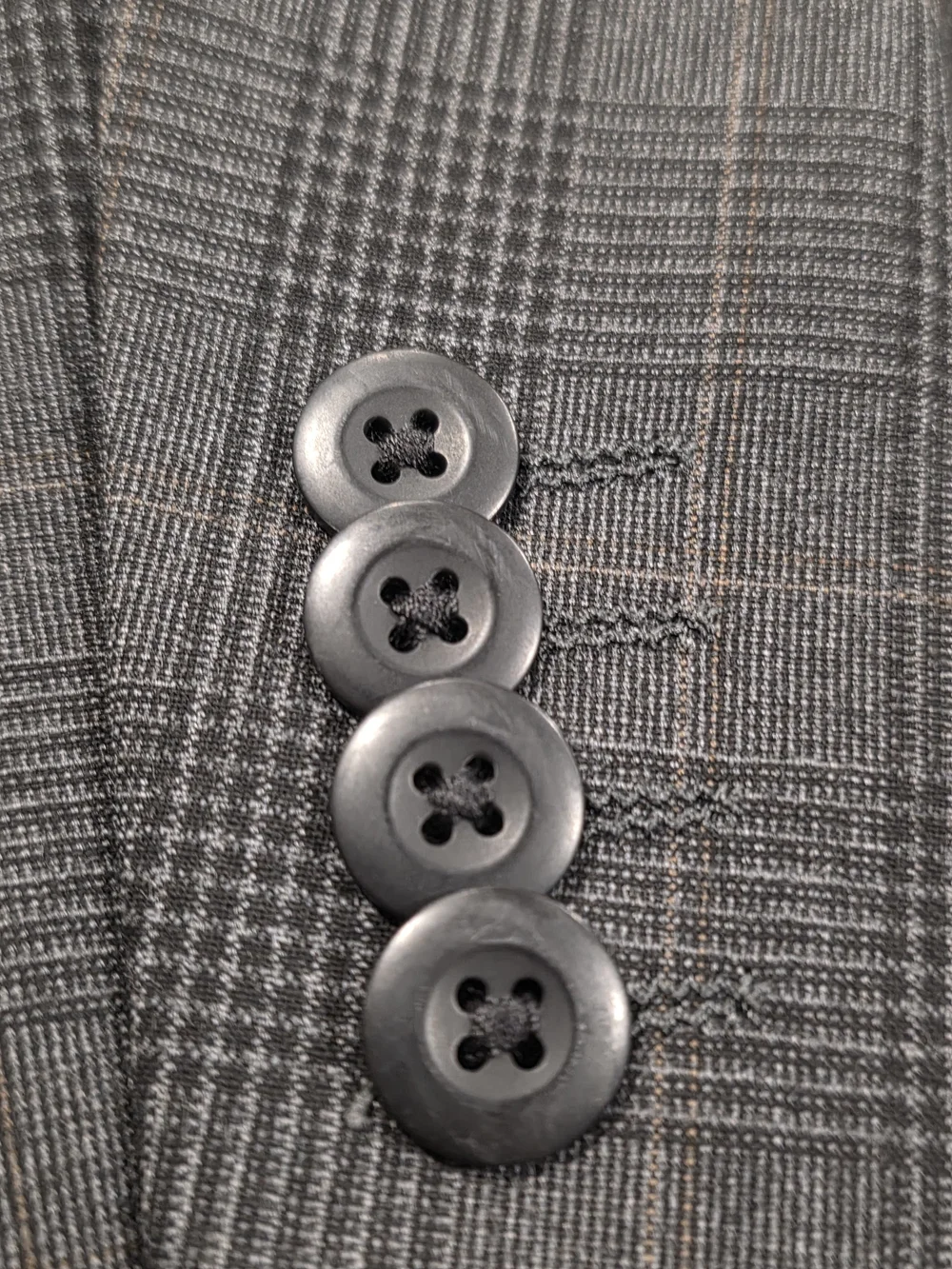 38S Men's Express Double Breasted Blazer Extra Slim Gray Tartan Plaid Sport Coat